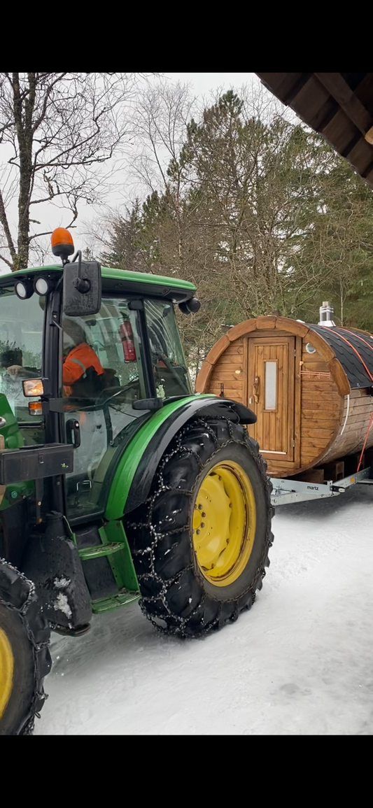 Mobil badstu på vei opp på Fløyen